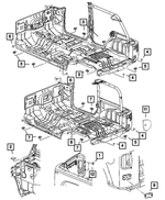 4780450 - Body Sheet Metal Except Doors: Plug for Chrysler: 300M, Aspen, Concorde, Pacifica, PT Cruiser, Voyager | Dodge: Durango, Intrepid, Ram 1500, Ram 2500, Ram 3500 | Jeep: Cherokee, Wrangler Image