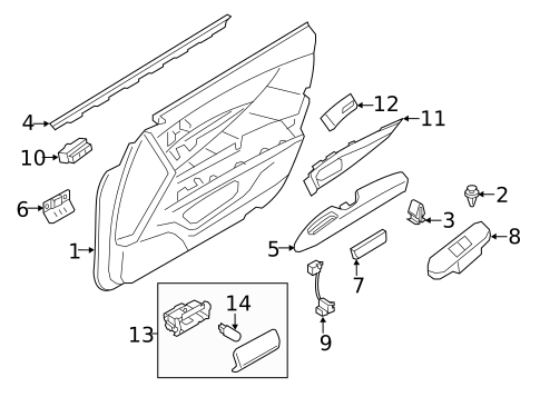 Interior Trim - Front Door for 2018 INFINITI Q70 #0
