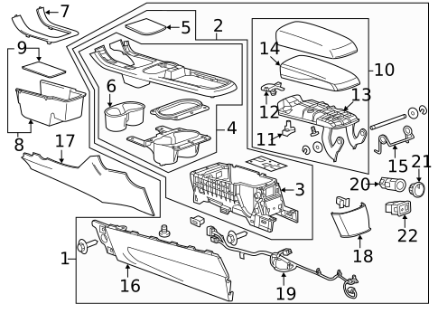 Center Console for 2019 Chevrolet Volt #1