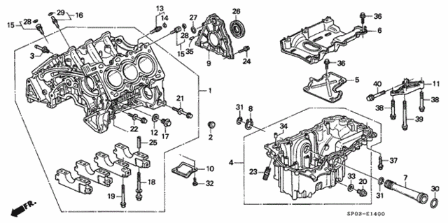 Cylinder Block - Oil Pan for 1995 Acura Legend #0