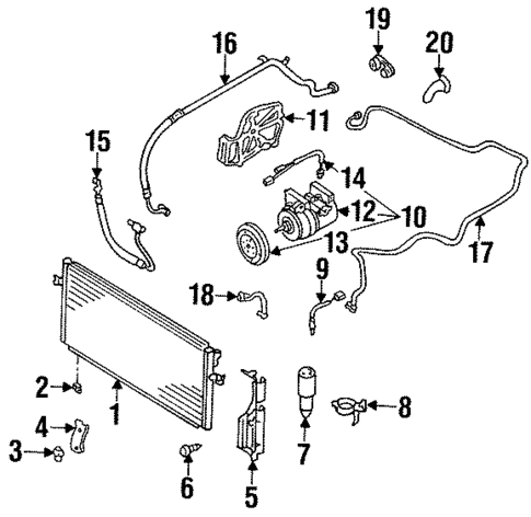 Condenser, Compressor & Lines for 1997 Nissan Altima #0