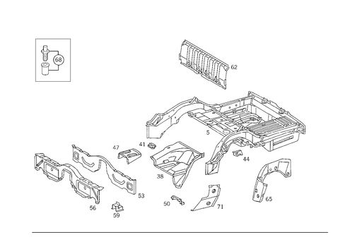 Rear End Floor for 1993 Mercedes-Benz 300SL #0