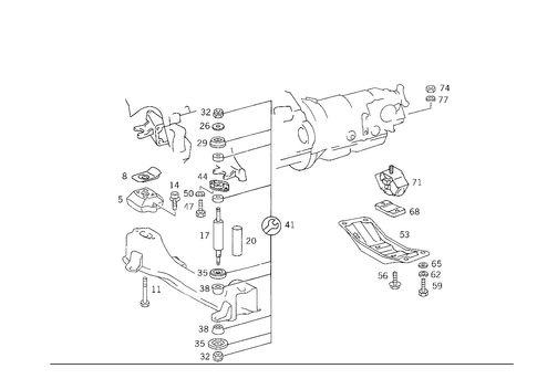 Engine Suspension for 1991 Mercedes-Benz 300SE #0