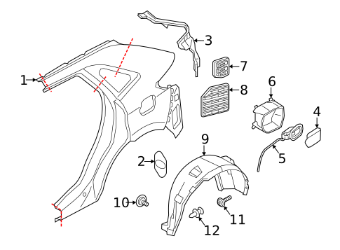 Quarter Panel & Components for 2020 Lincoln Nautilus #0