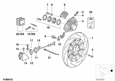 Rear Wheel Brake for 1994 BMW-Motorrad R 1100 RS #0