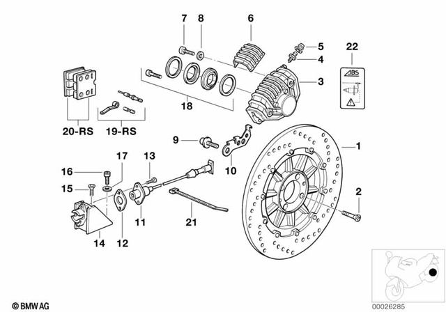 34512332581 - Brakes: Rear Brake Disk Black "Abs" -  for BMW-Motorrad Image