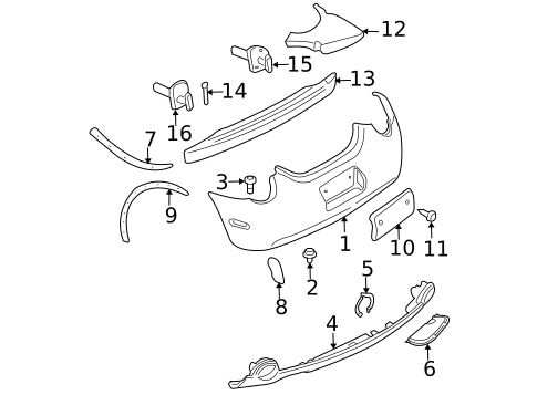 Bumper & Components - Rear for 2003 Volkswagen Beetle #0