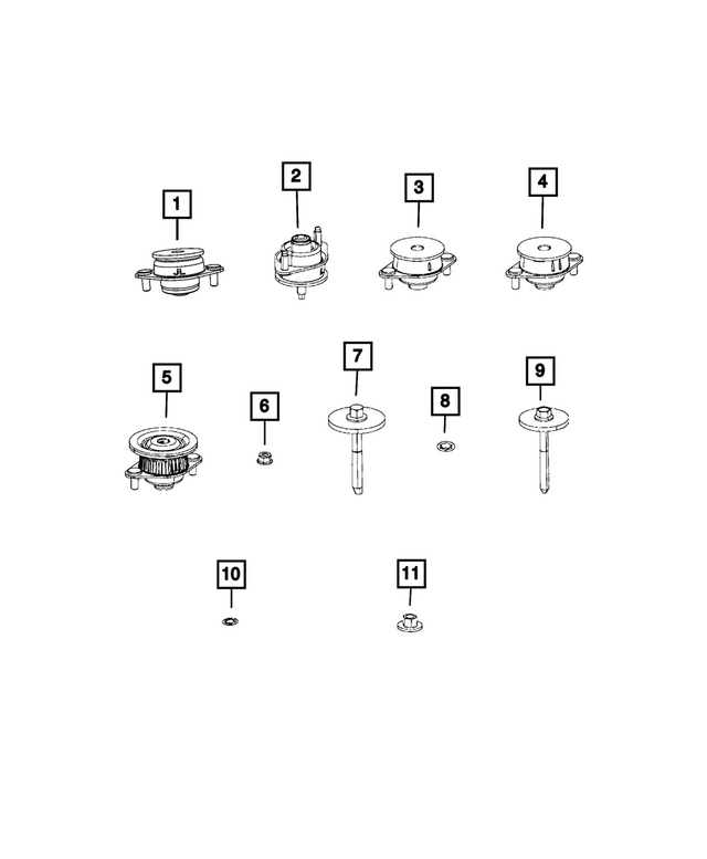 68525097AA - Frame, Bumper and Fascia: Body Hold Down Insulator, Right Or Left for Mopar Image