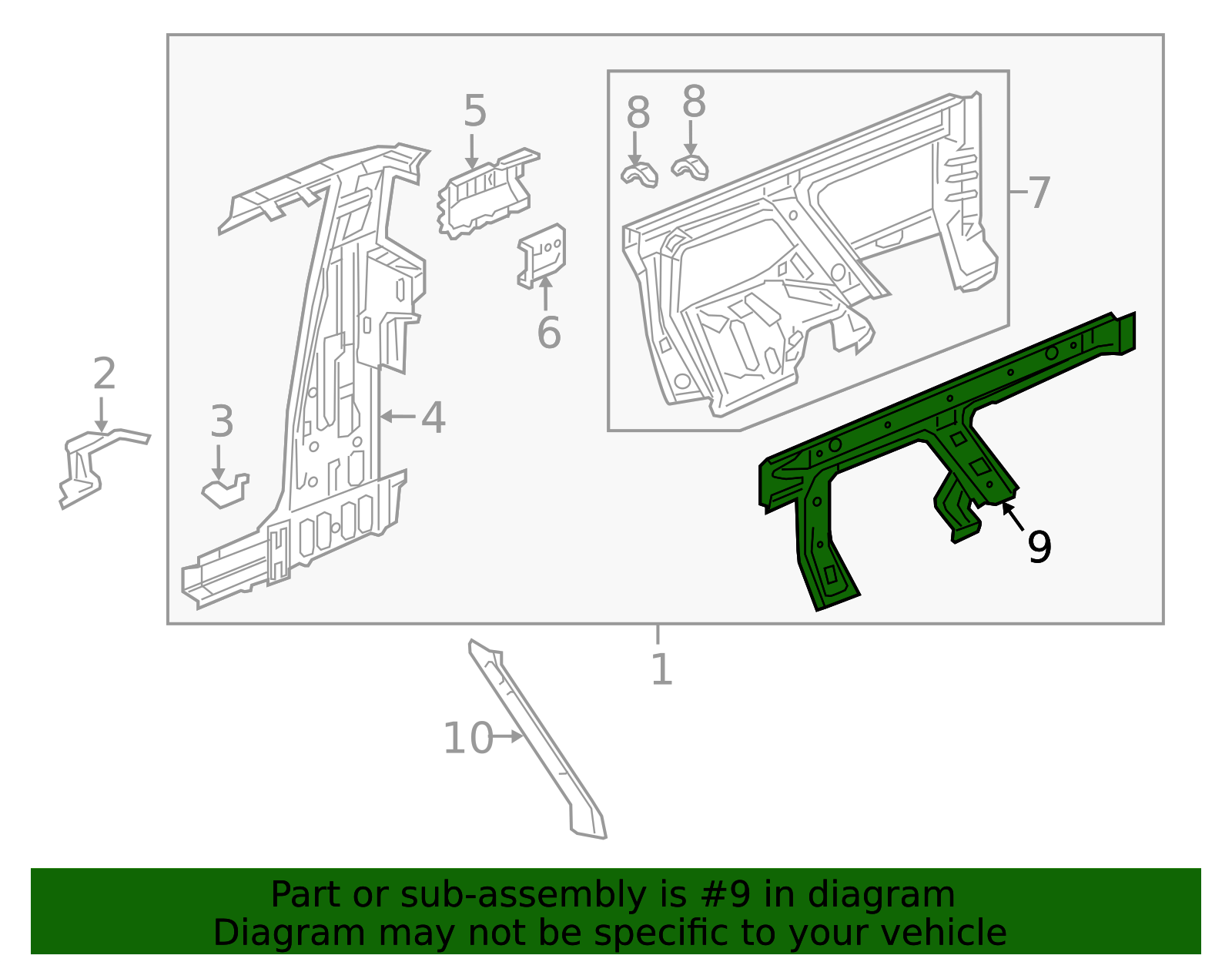 2017-2025 Honda Ridgeline Wheel Housing Side Panel 64740-T6Z-A00ZZ