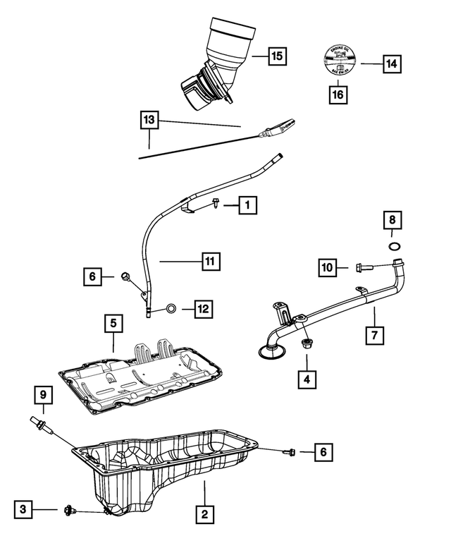 « 53022293AA – 4.7L Gas; Engine : Huile Moteur Carter pour Mopar Image »