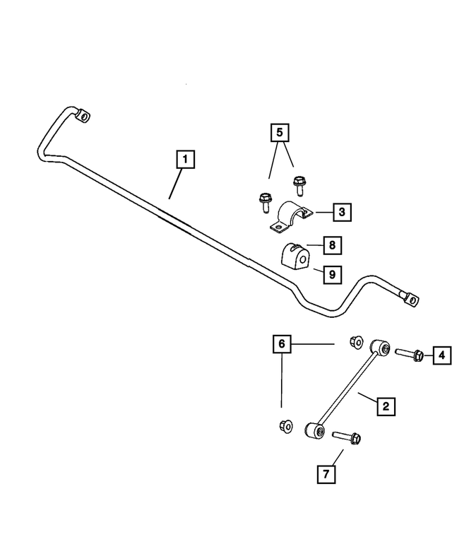 4782874AB - Rear Suspension: Rear Suspension Stabilizer Bar for Mopar Image image