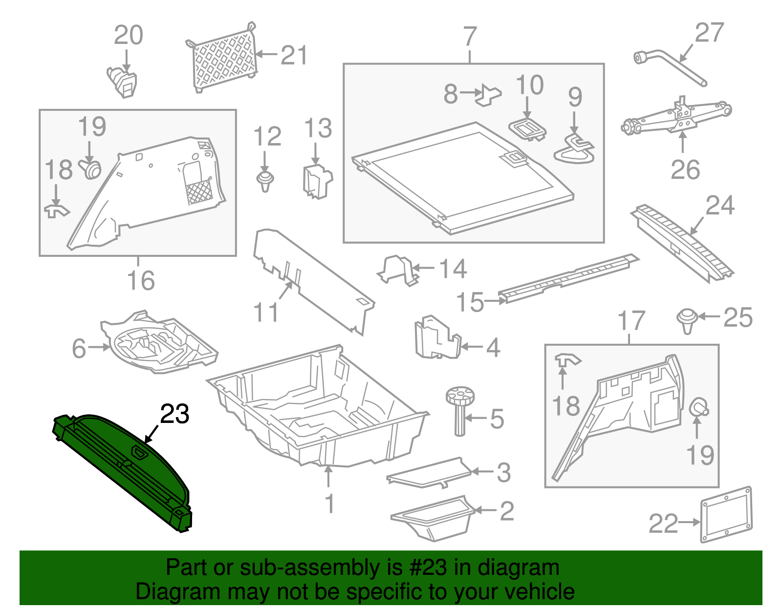Genuine OEM Cargo Cover | 166-810-03-01-9051 | Fits Select