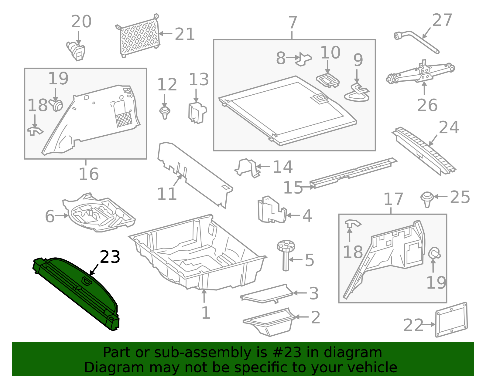 Genuine OEM Cargo Cover | 166-810-03-01-9051 | Fits Select 2012