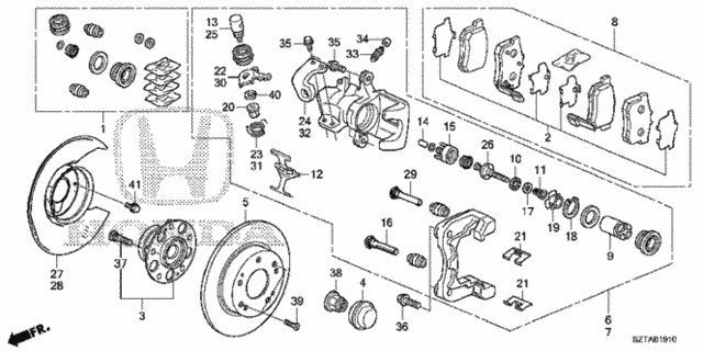 Rear Brake (1) for 2013 Honda CR-Z #0