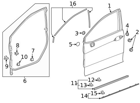Door & Components for 2020 Honda Clarity #1