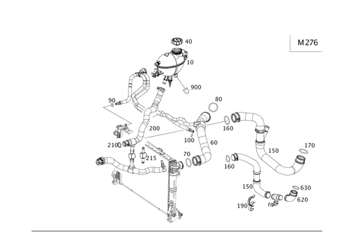 Expansion Reservoir, Mount and Hoses for 2014 Mercedes-Benz E400 #0