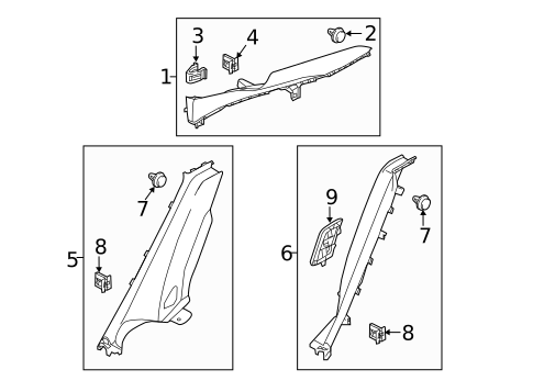 Interior Trim - Quarter Panels for 2017 Hyundai Ioniq #0