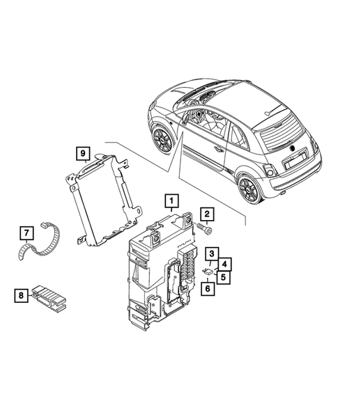 Keys, Modules and Engine Controllers for 2024 Fiat 500E #0