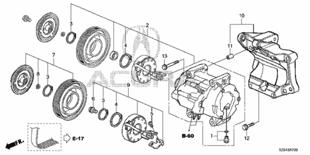 A/C Air Conditioner (Compressor) (1) for 2014 Acura MDX #0