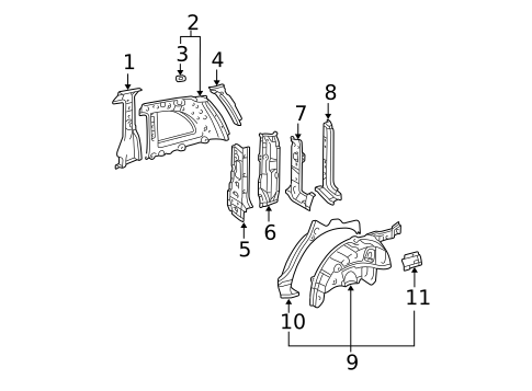 Inner Structure for 2004 Toyota RAV4 #0