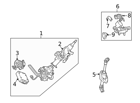 Steering Column Assembly for 2008 Saturn Vue #0