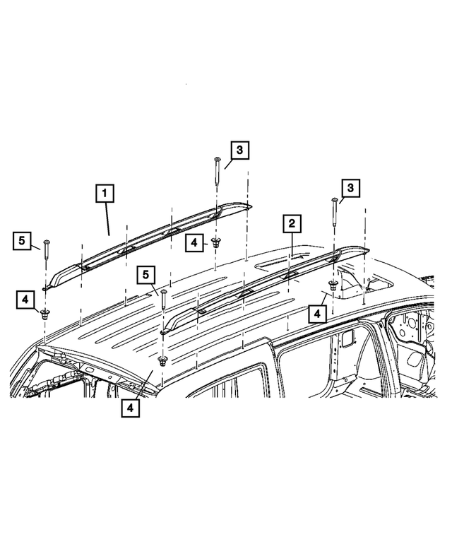 55362541AD - Body Sheet Metal Except Doors: Roof Rail, Left for Mopar Image