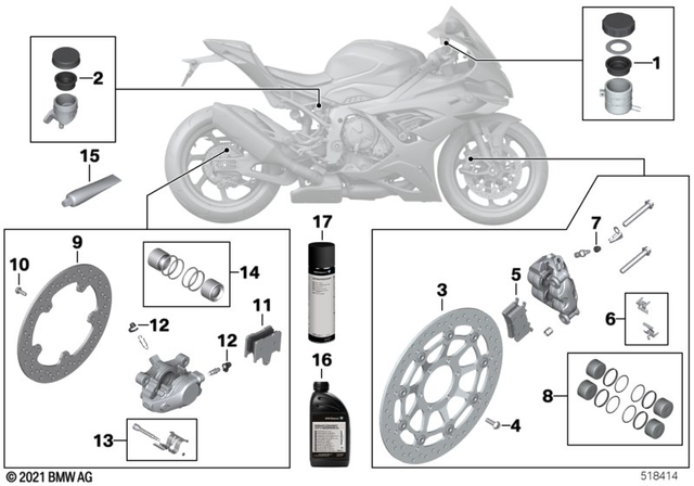 34211542313 - : Brake Pads Kit, Rear for BMW-Motorrad Image