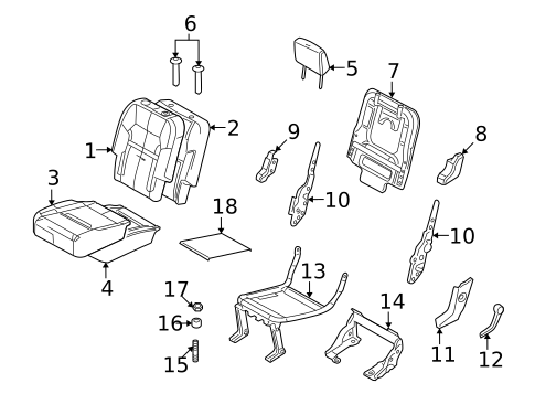 Rear Seat Components for 2008 Ford Explorer Sport Trac #1