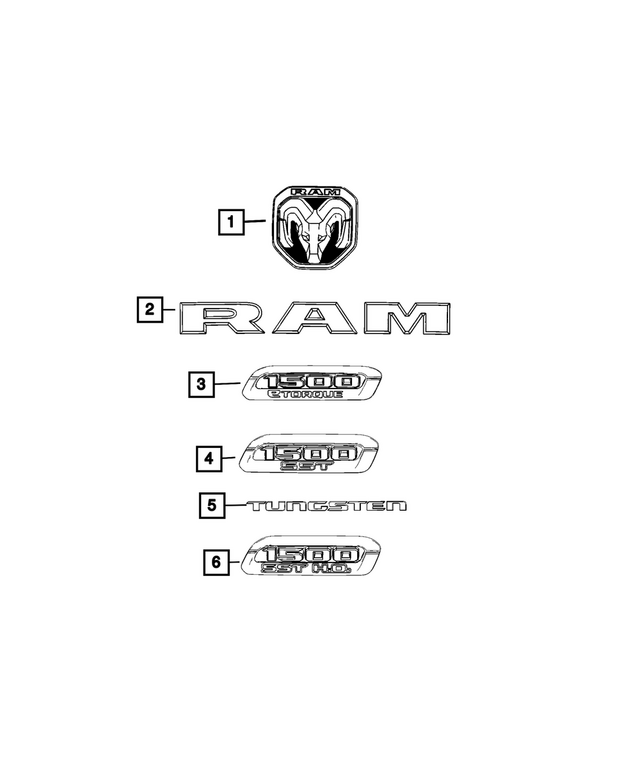 68633250AA - : Ram 1500 Nameplate, Right for Mopar Image