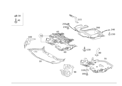 Engine Compartment Panelling, Gasoline Vehicles for 2007 Mercedes-Benz CLS550 #0