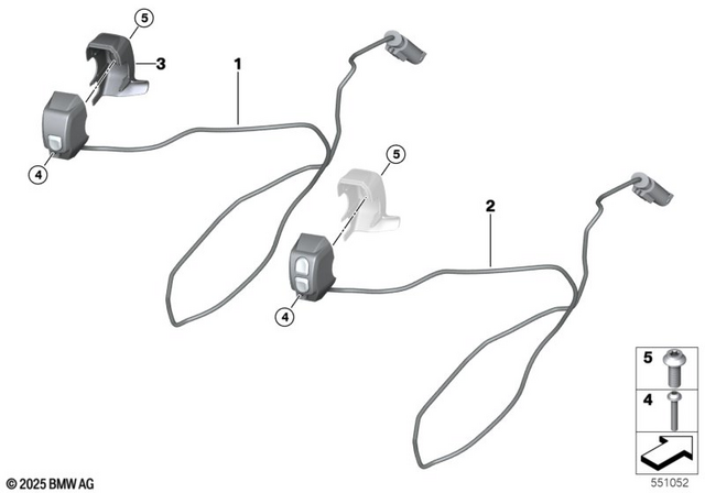 7147112446 - General Electrical System: Oval-Head Machine Screw, Self-Locking - M5X22 ZNNIV si for BMW-Motorrad Image