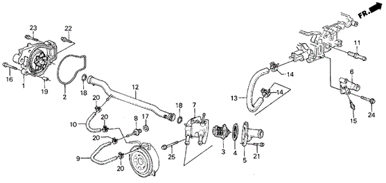 Water Pump - Thermostat for 1986 Acura Integra #0