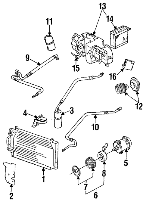 Condenser, Compressor & Lines for 1990 Dodge Monaco #0