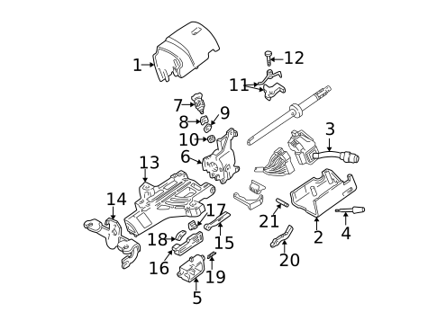 Shroud, Switches & Levers for 2005 Ford F-350 Super Duty #0