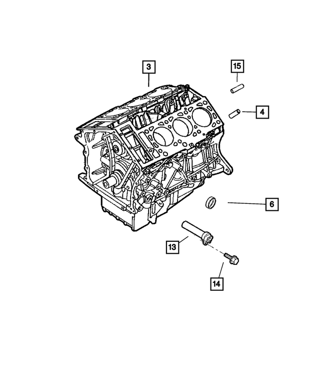 RL018727AC - Engine 2.7L Six Cylinder: Short Block Engine for Mopar Image