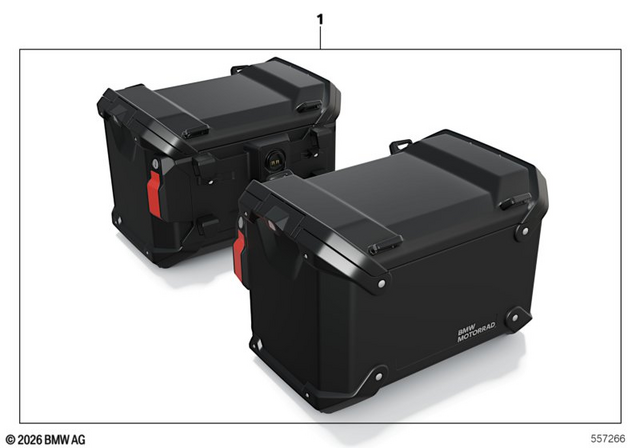 77417105501 - : Case Aluminum Black Left - US for BMW-Motorrad Image