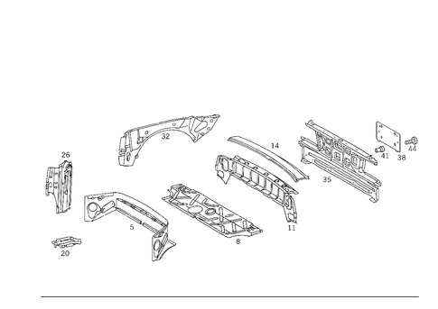 Folding Top Case, Rear Body Panel for 1991 Mercedes-Benz 500SL #1