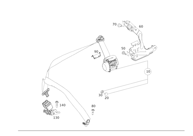 1678603300 - Folding Seat/Center Seat: Seat Belt for Mercedes-Benz: GLE350, GLE450e, GLE580 Image image