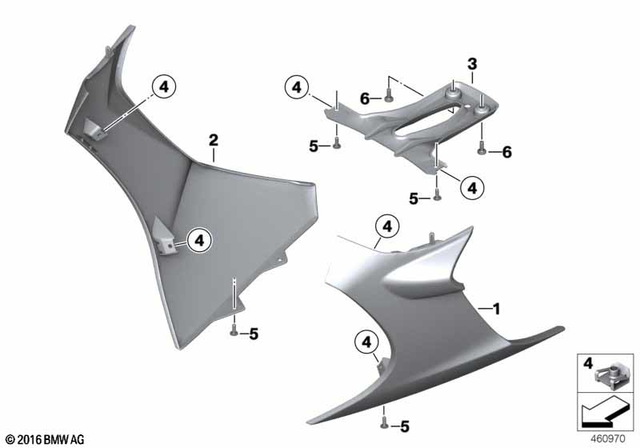 46637727435 - Frame and Mounting Parts: Grill Cover, Left - Rohteil/blank for BMW-Motorrad Image
