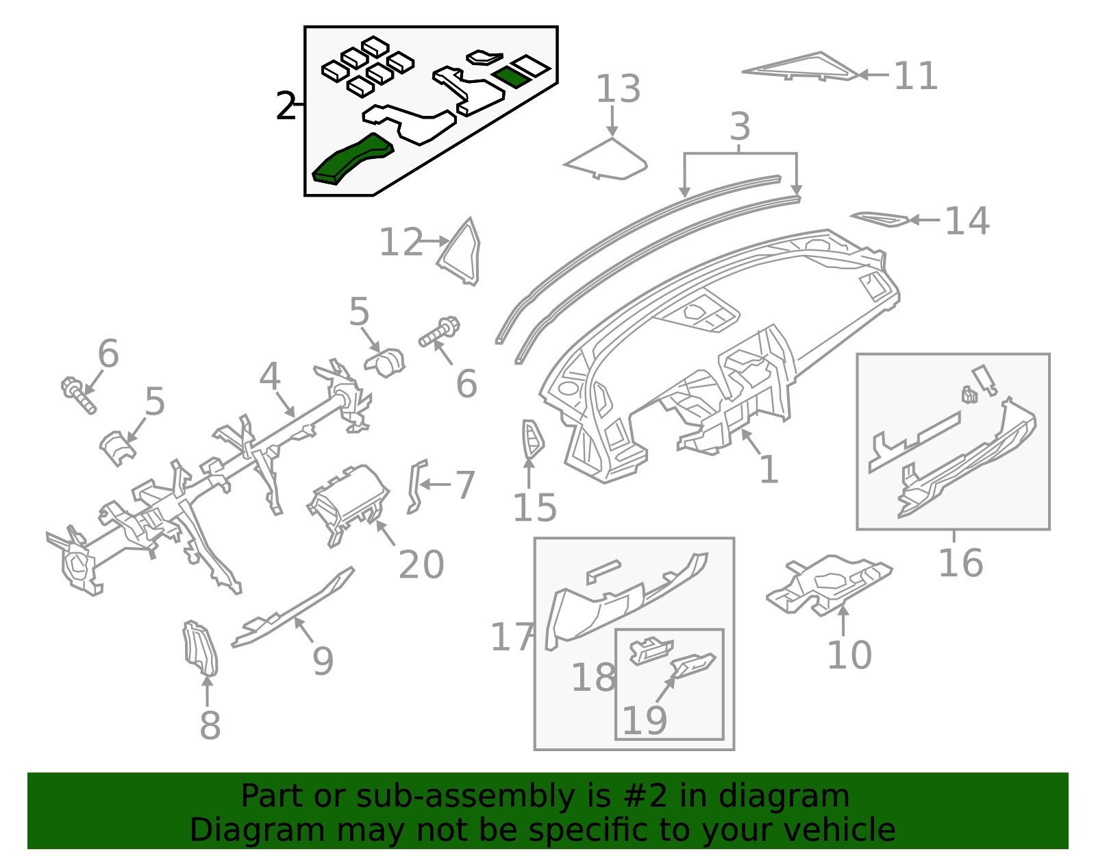 GHP9-55-180C | 2014-2015 Mazda 6 Instrument Panel Spacer
