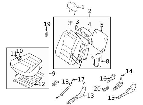 Front Seat Components for 1998 Nissan Altima #0