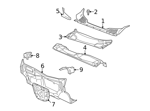 Cowl for 2005 Buick Terraza #0