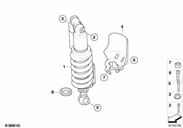 7119907049 - Rear Axle, Rear-Wheel Drive, Suspension: Hex Nut - M10X1.25-ZNNIV for BMW-Motorrad Image image