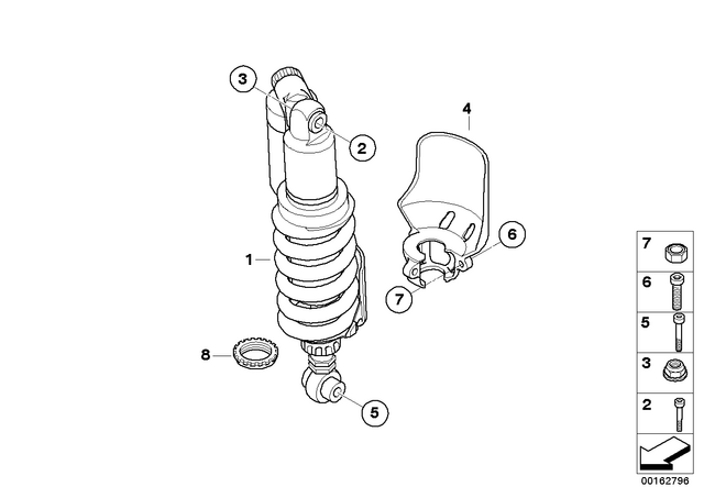 7119907049 - Rear Axle, Rear-Wheel Drive, Suspension: Hex Nut - M10X1.25-ZNNIV for BMW-Motorrad Image