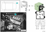 61368373700 - Vehicle Electrical System: Relay, Make Contact, White Green for BMW Image