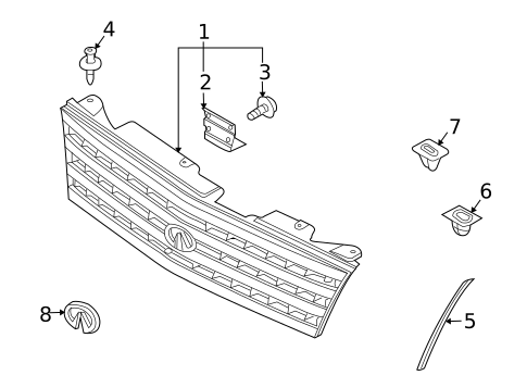 Grille & Components for 2004 INFINITI M45 #0