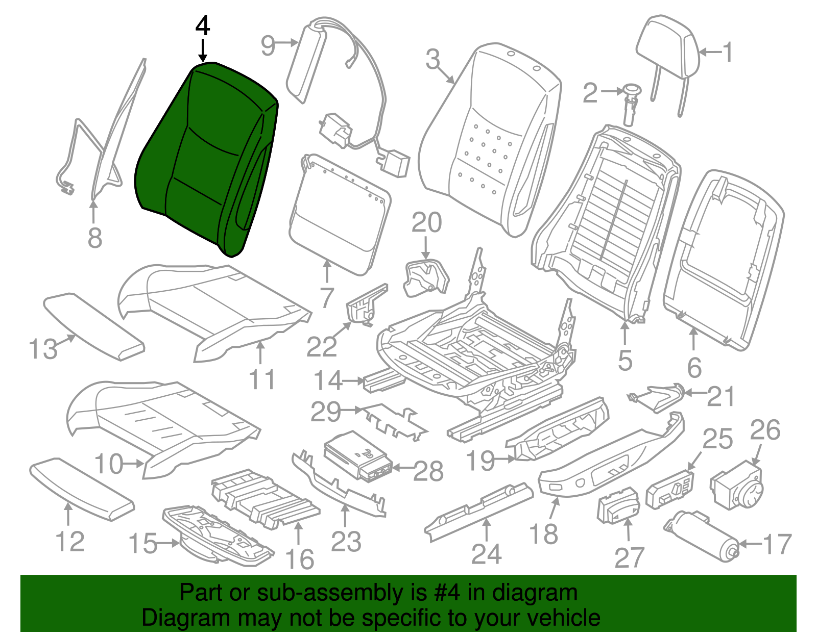 Seat Back Cover - BMW (52-10-2-992-620)