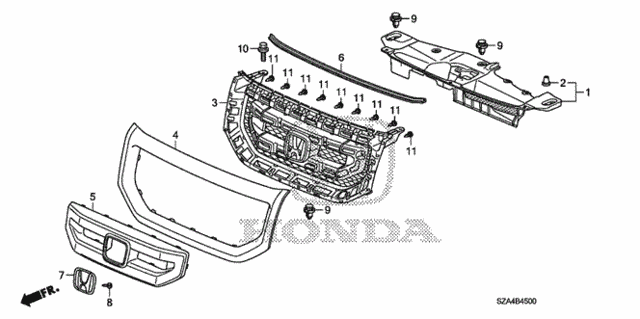 Front Grille (-'11) for 2011 Honda Pilot #0