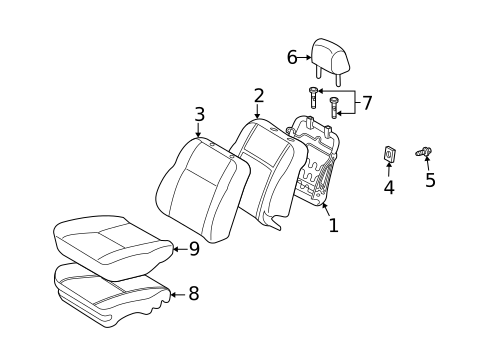 Front Seat Components for 2005 Scion xB #0