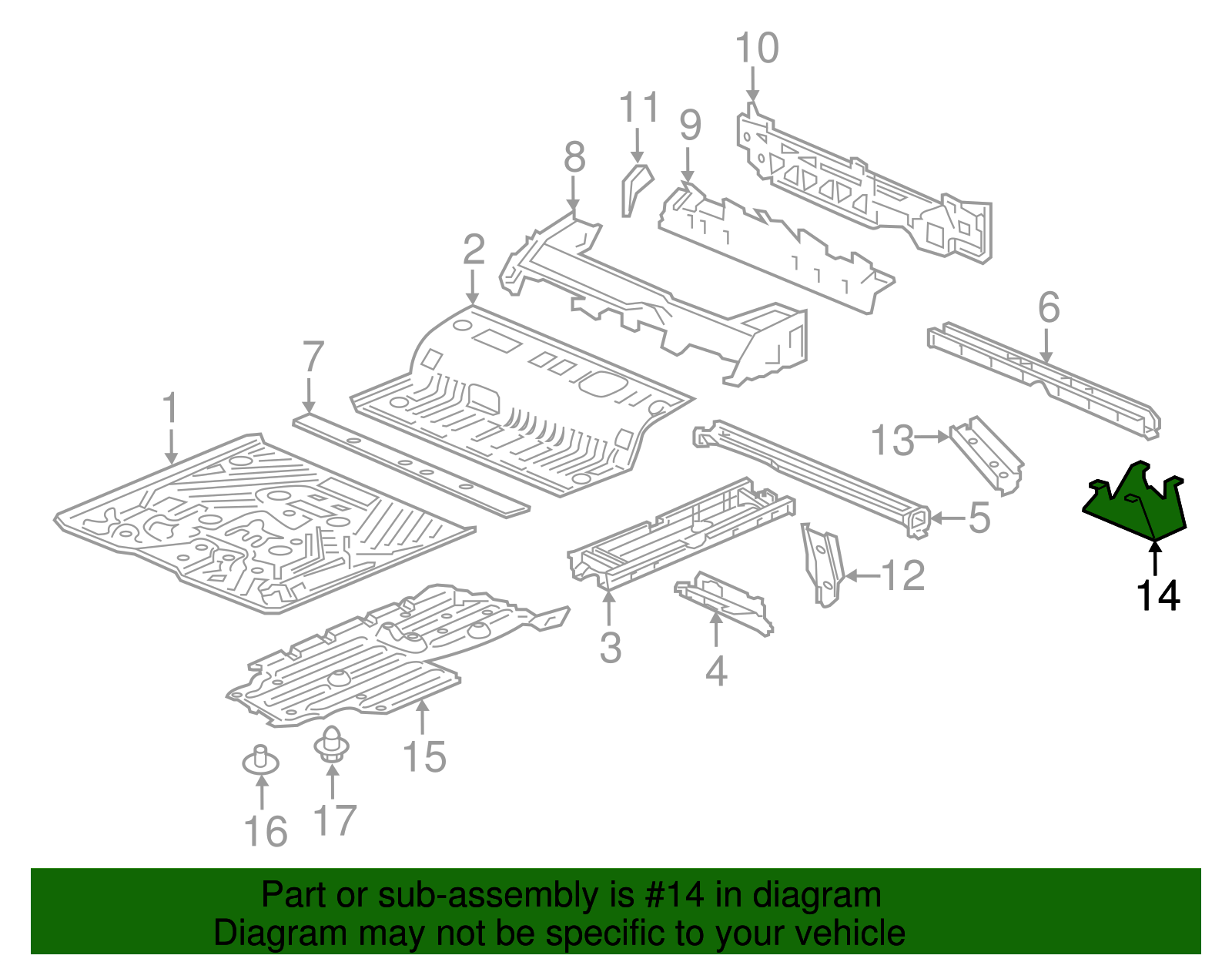 T75647 74647-TZ5-A01 - Brace C Cross-Member - 2017-2021 Honda | Honda Parts Cheap